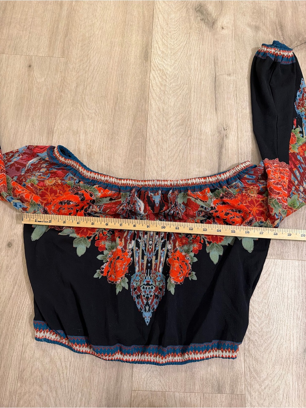 Off-the-Shoulder Floral Top Y2K Boho - Picture 6 of 6